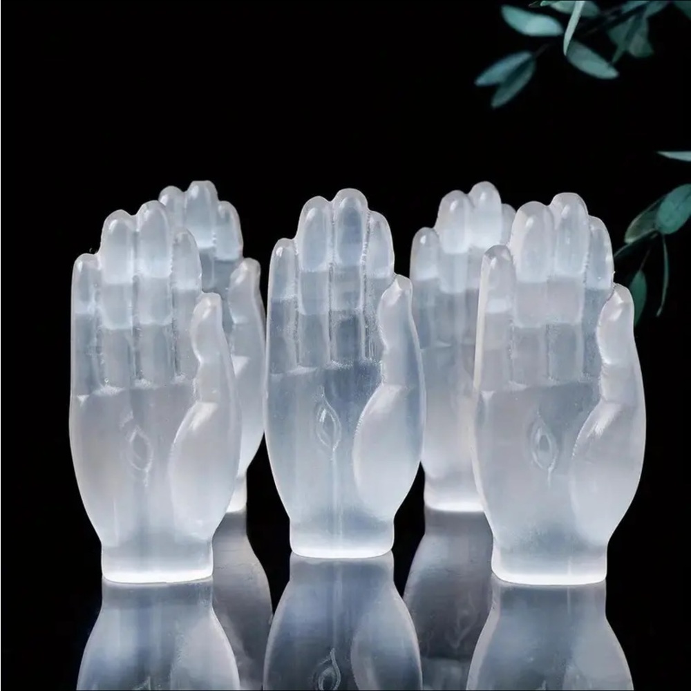 Reiki Charger Selenite Hand View 2
